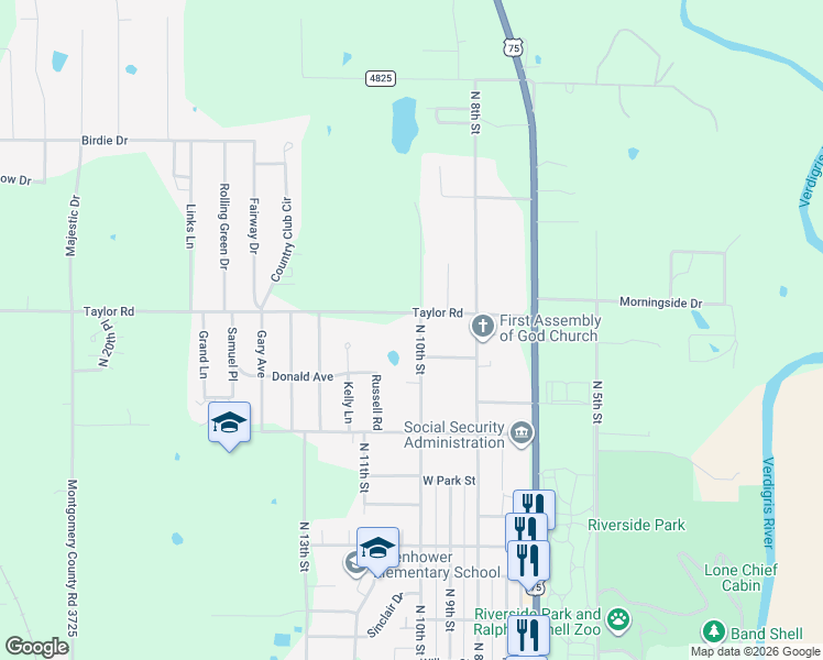 map of restaurants, bars, coffee shops, grocery stores, and more near 300-398 Taylor Road in Independence