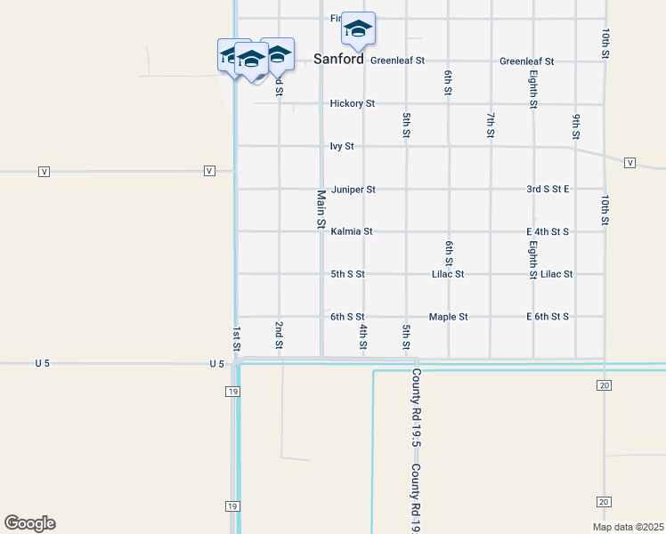 map of restaurants, bars, coffee shops, grocery stores, and more near 390 Kalmia Street in Sanford