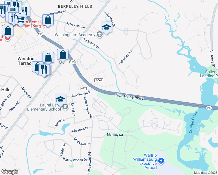 map of restaurants, bars, coffee shops, grocery stores, and more near in Williamsburg