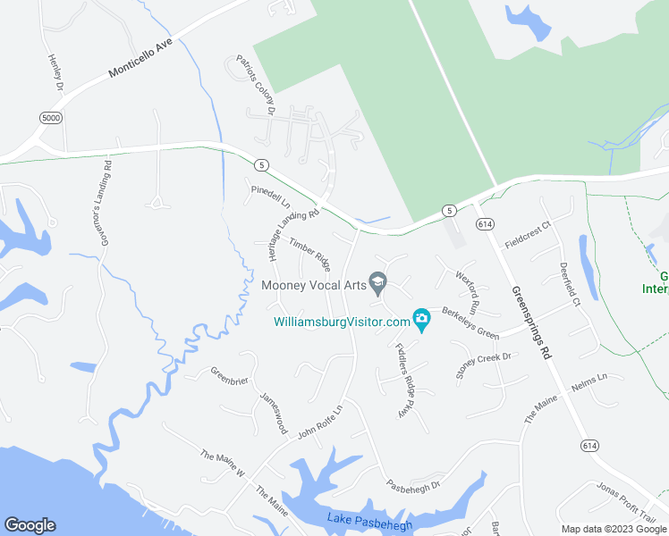 map of restaurants, bars, coffee shops, grocery stores, and more near 3320 Timber Ridge in Williamsburg