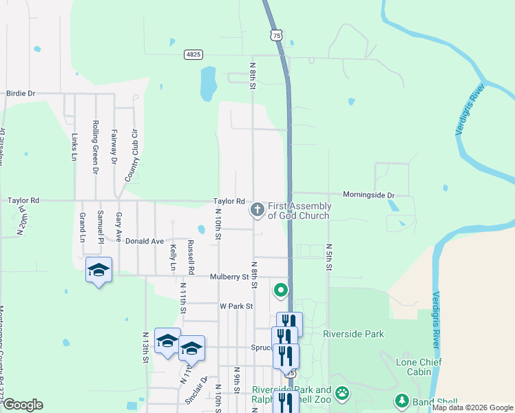 map of restaurants, bars, coffee shops, grocery stores, and more near 139 Taylor Road in Independence