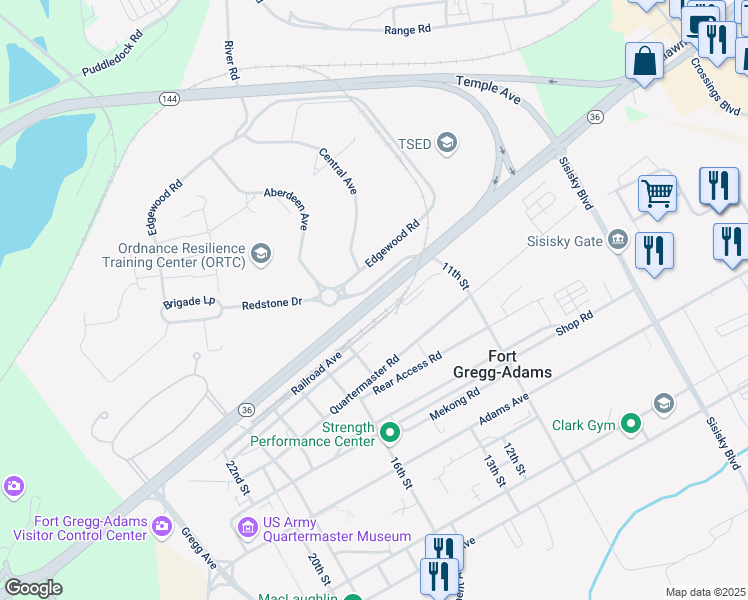 map of restaurants, bars, coffee shops, grocery stores, and more near River Road in Fort Lee