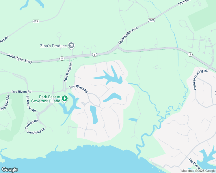 map of restaurants, bars, coffee shops, grocery stores, and more near 2900 Thomas Smith Lane in Williamsburg