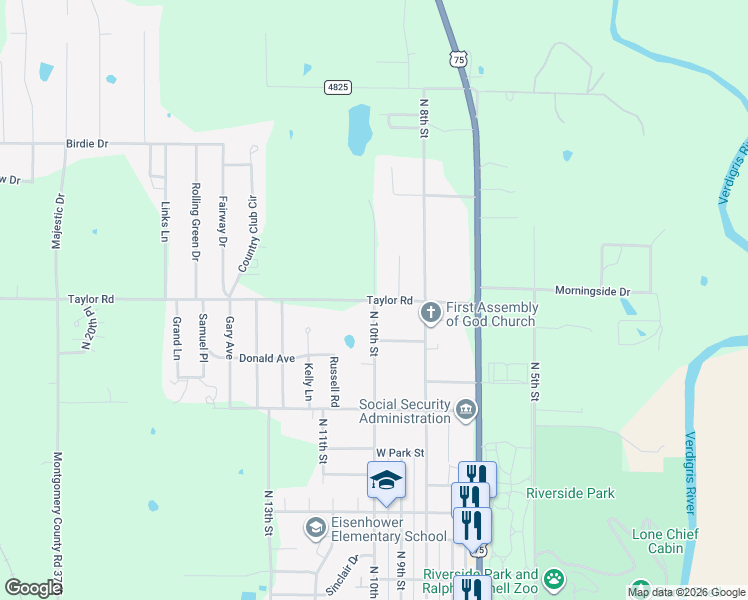 map of restaurants, bars, coffee shops, grocery stores, and more near 398 Taylor Road in Independence