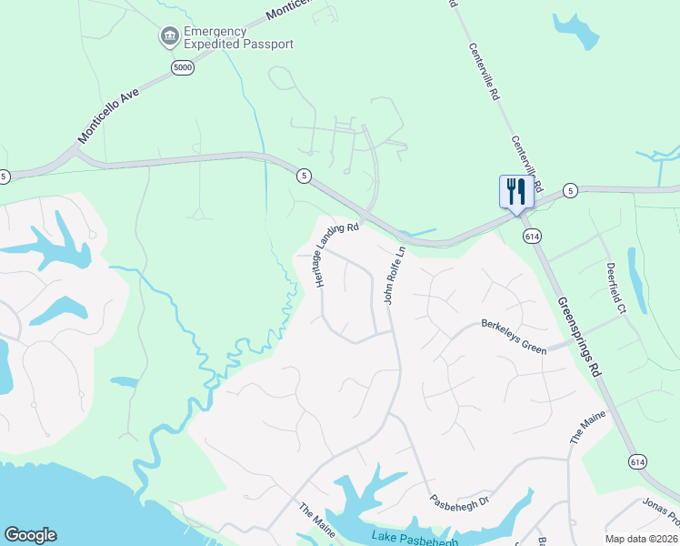 map of restaurants, bars, coffee shops, grocery stores, and more near 3004 Pine Hollow Path in Williamsburg