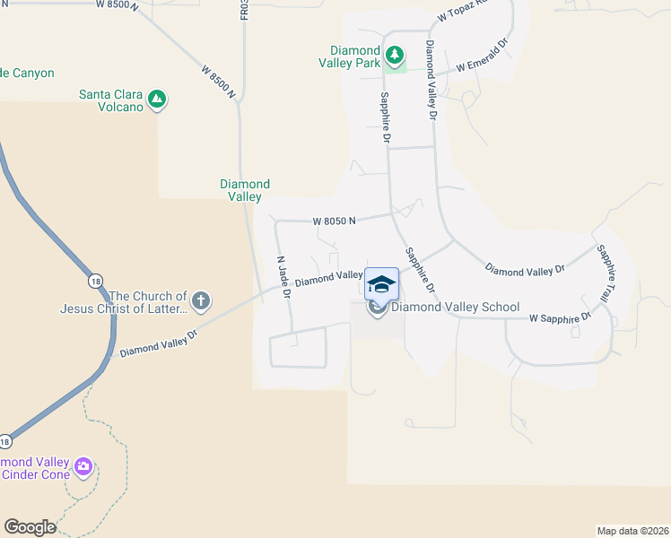 map of restaurants, bars, coffee shops, grocery stores, and more near 1488 Diamond Valley Drive in St. George