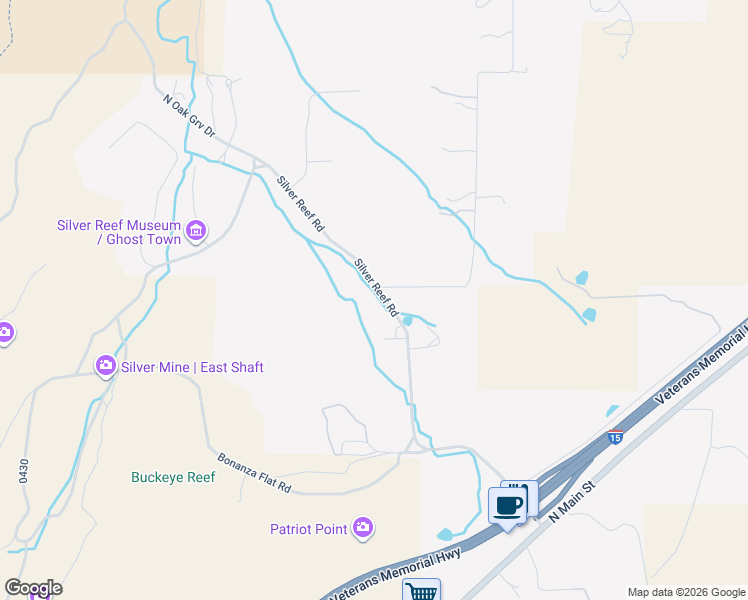 map of restaurants, bars, coffee shops, grocery stores, and more near 451 Silver Reef Road in Hurricane
