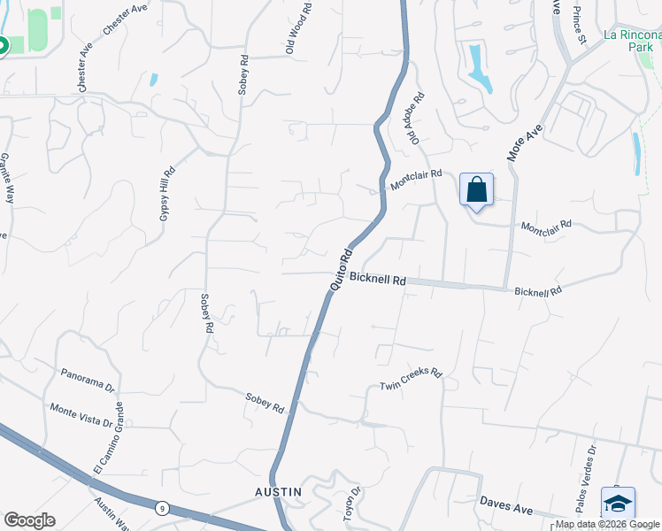 map of restaurants, bars, coffee shops, grocery stores, and more near 14960 Quito Road in Los Gatos