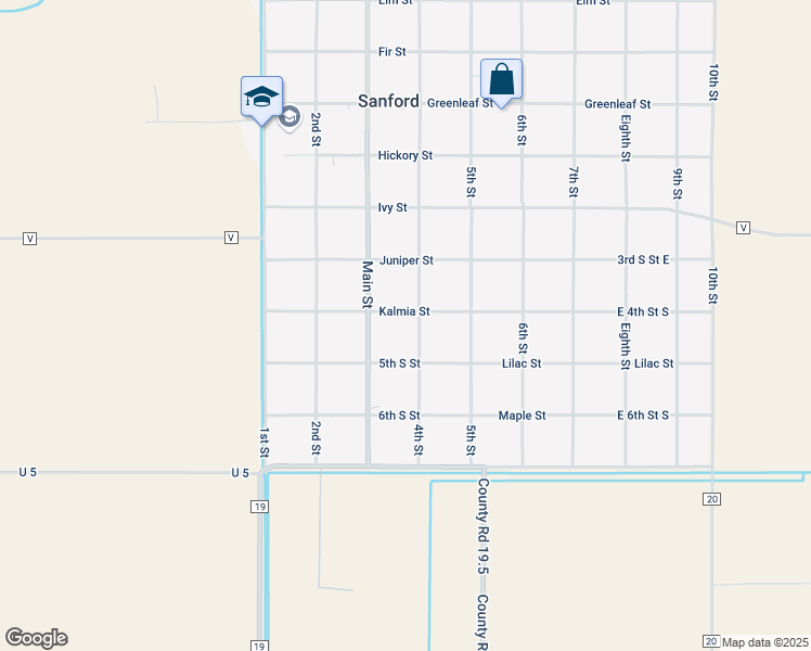 map of restaurants, bars, coffee shops, grocery stores, and more near 390 Kalmia Street in Sanford