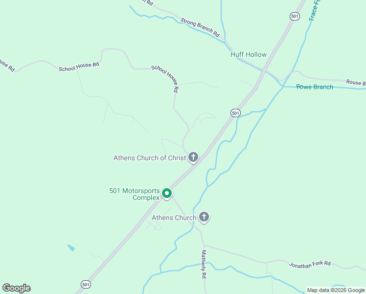 map of restaurants, bars, coffee shops, grocery stores, and more near 103 School House Road in Liberty