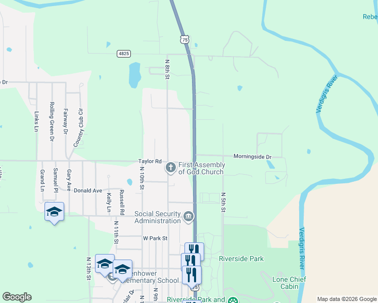 map of restaurants, bars, coffee shops, grocery stores, and more near 130-198 Taylor Road in Independence