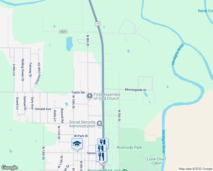 map of restaurants, bars, coffee shops, grocery stores, and more near 2430 North Penn Avenue in Independence