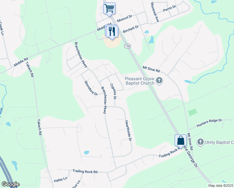map of restaurants, bars, coffee shops, grocery stores, and more near 4356 Cypress Drive in Prince George