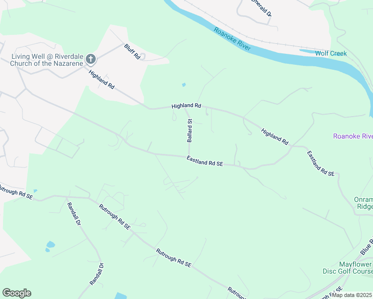 map of restaurants, bars, coffee shops, grocery stores, and more near 2693 Ballard Street in Roanoke