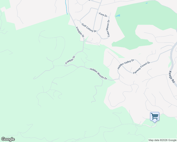 map of restaurants, bars, coffee shops, grocery stores, and more near 6543 Hidden Woods Drive in Roanoke