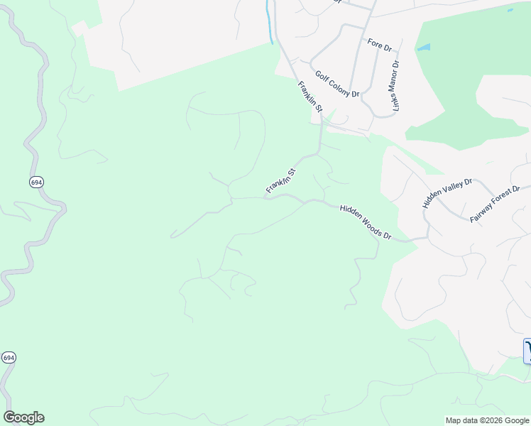 map of restaurants, bars, coffee shops, grocery stores, and more near 6718 Fairway Ridge Road in Roanoke