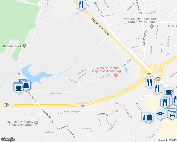 map of restaurants, bars, coffee shops, grocery stores, and more near 3972 Prospect Street in Williamsburg