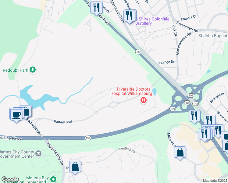 map of restaurants, bars, coffee shops, grocery stores, and more near 3972 Prospect Street in Williamsburg