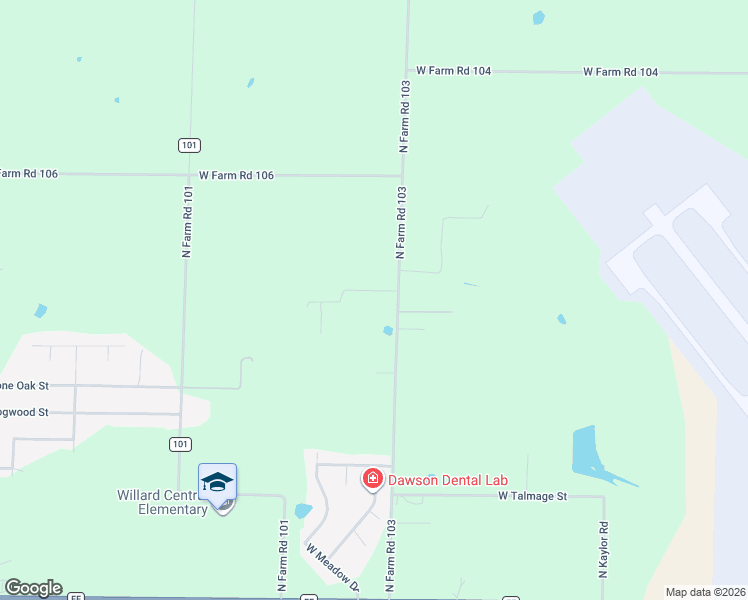 map of restaurants, bars, coffee shops, grocery stores, and more near 3001-3009 North Farm Road 103 in Springfield