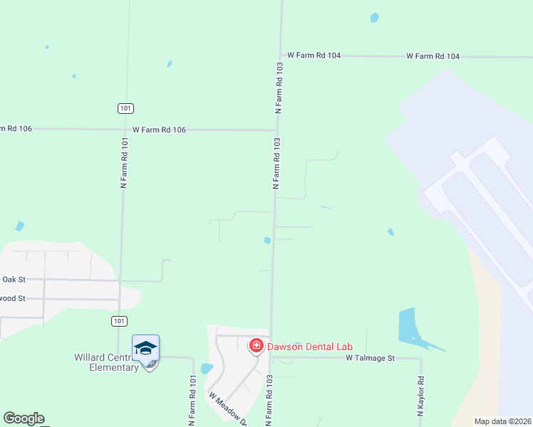 map of restaurants, bars, coffee shops, grocery stores, and more near 3001 North Farm Road 103 in Springfield