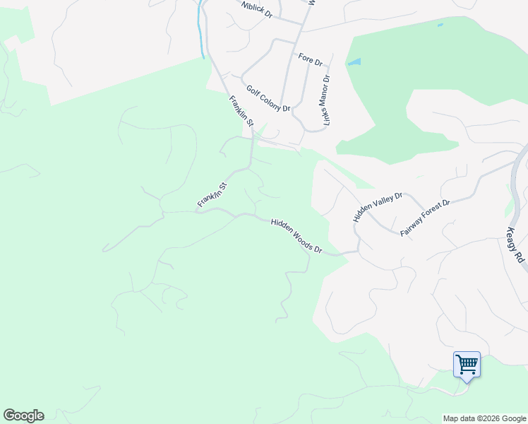 map of restaurants, bars, coffee shops, grocery stores, and more near 6543 Hidden Woods Drive in Roanoke