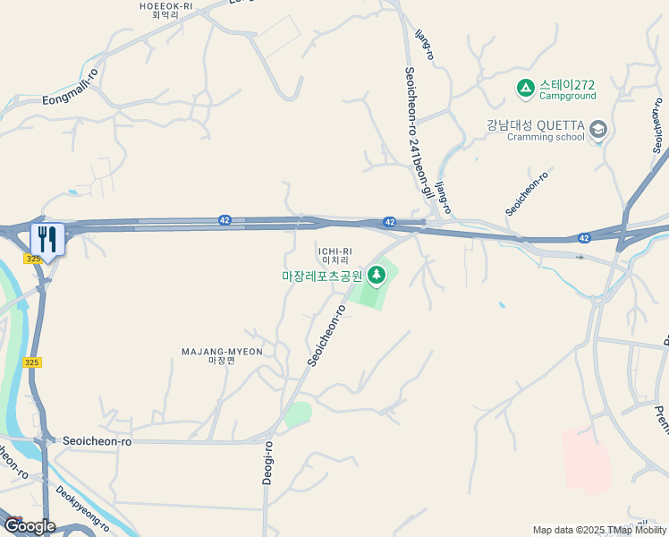 map of restaurants, bars, coffee shops, grocery stores, and more near in Icheon