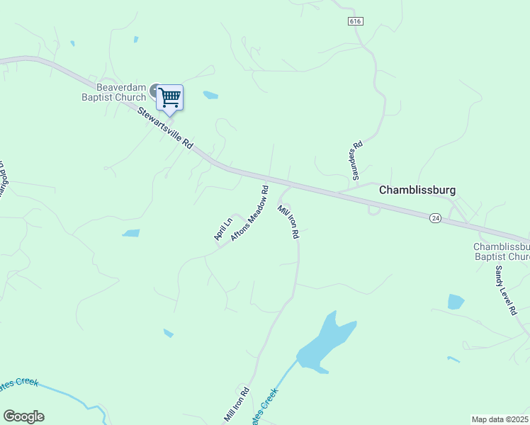 map of restaurants, bars, coffee shops, grocery stores, and more near 110 Aftons Meadow Road in Vinton