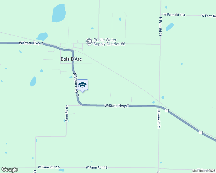 map of restaurants, bars, coffee shops, grocery stores, and more near 10149 West State Highway T in Bois D'Arc