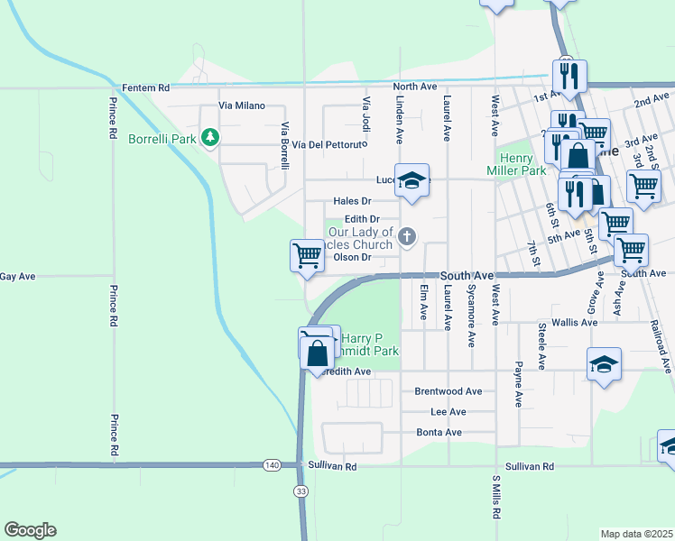 map of restaurants, bars, coffee shops, grocery stores, and more near 1520 South Avenue in Gustine