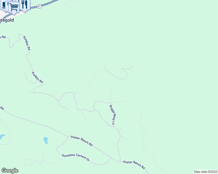 map of restaurants, bars, coffee shops, grocery stores, and more near Buggy Whip Lane in Coarsegold