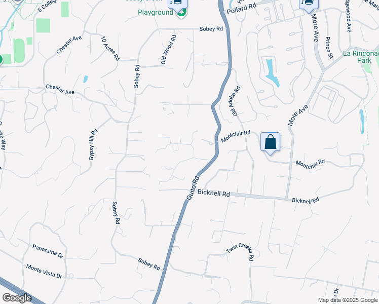 map of restaurants, bars, coffee shops, grocery stores, and more near 18588 Woodbank Way in Saratoga