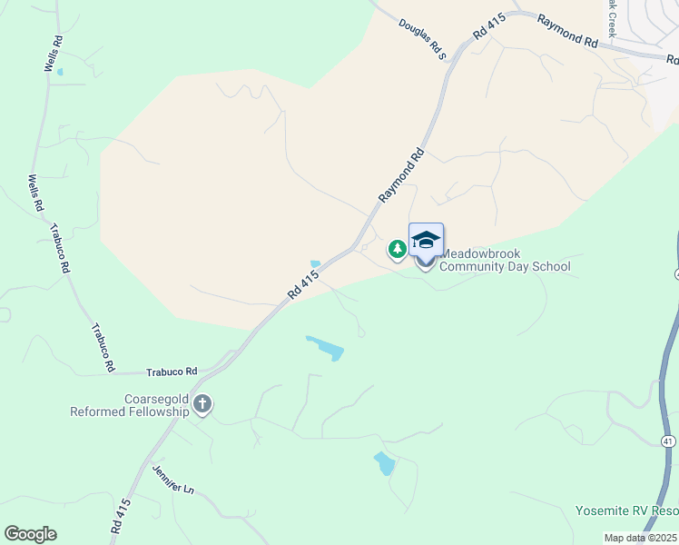 map of restaurants, bars, coffee shops, grocery stores, and more near 45318 Road 415 in Coarsegold