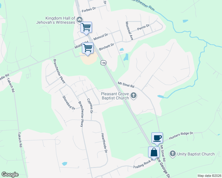 map of restaurants, bars, coffee shops, grocery stores, and more near 4308 Prince George Drive in Prince George