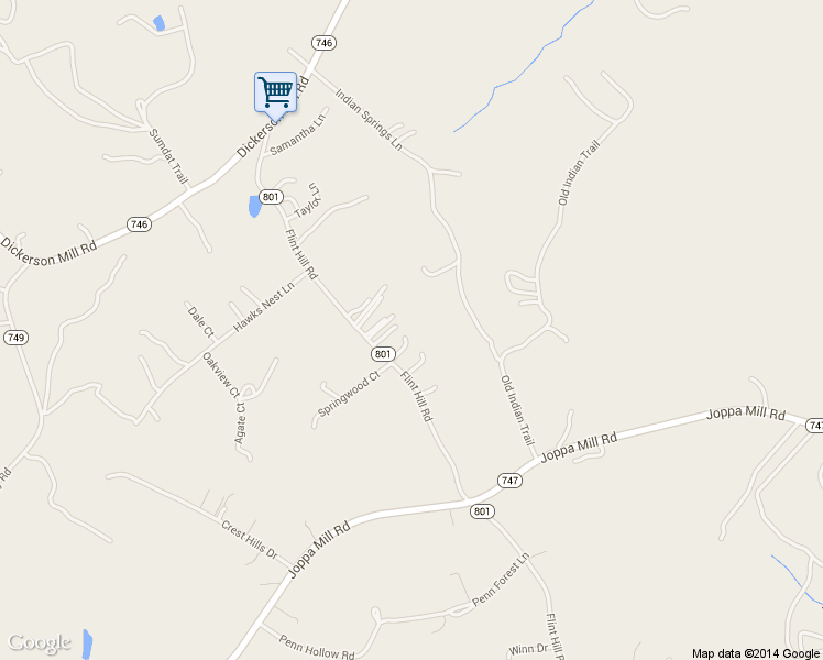 map of restaurants, bars, coffee shops, grocery stores, and more near 1598 Flint Hill Rd in Moneta