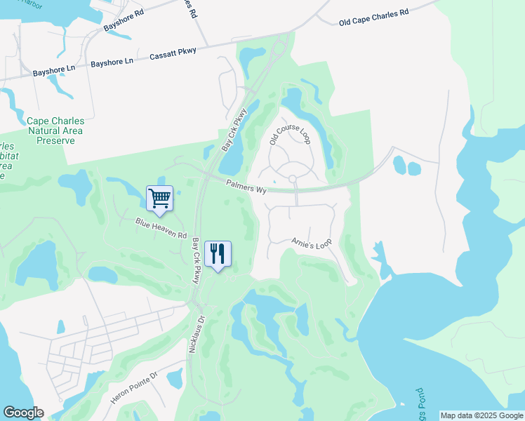 map of restaurants, bars, coffee shops, grocery stores, and more near in Cape Charles