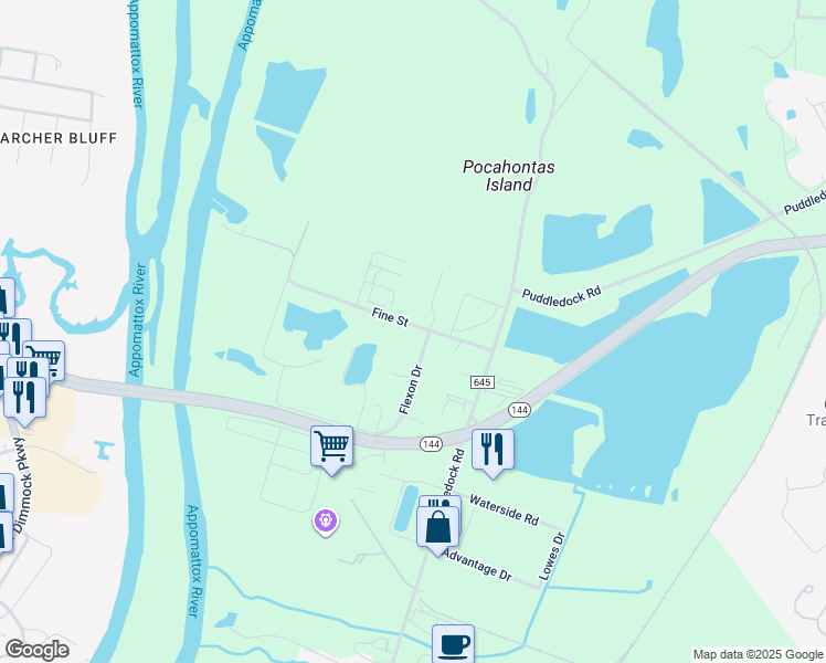 map of restaurants, bars, coffee shops, grocery stores, and more near 1817 Fine Street in Prince George