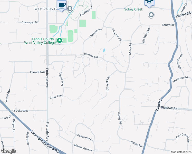 map of restaurants, bars, coffee shops, grocery stores, and more near 14696 Vía De Marcos in Saratoga