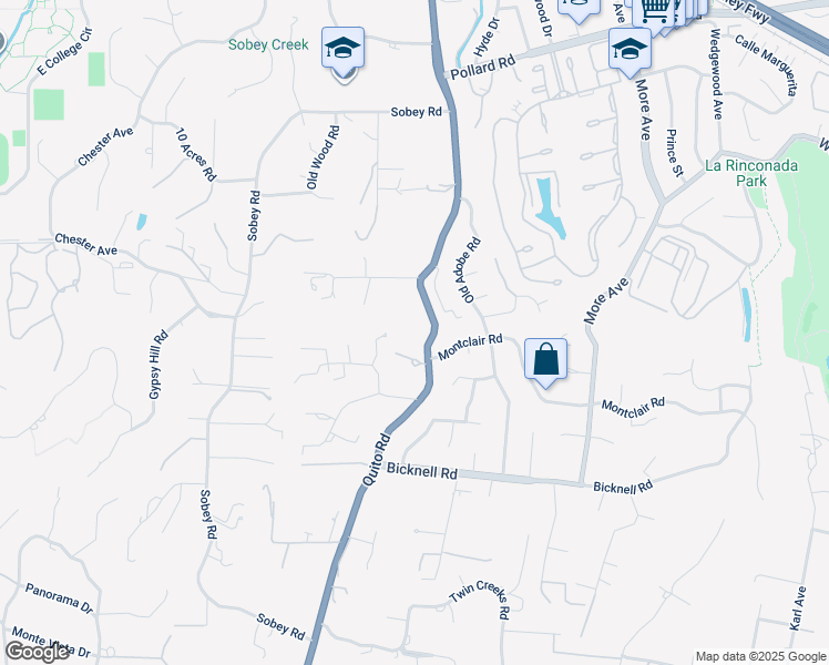 map of restaurants, bars, coffee shops, grocery stores, and more near 14673 Quito Road in Saratoga