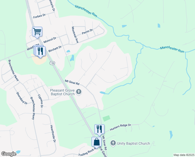 map of restaurants, bars, coffee shops, grocery stores, and more near 7226 Springlake Drive in Prince George