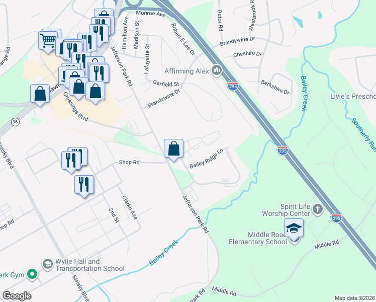 map of restaurants, bars, coffee shops, grocery stores, and more near Owens Way in Prince George