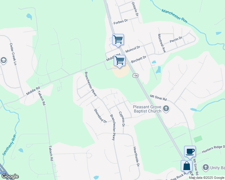 map of restaurants, bars, coffee shops, grocery stores, and more near 6820 Lake Road in Prince George