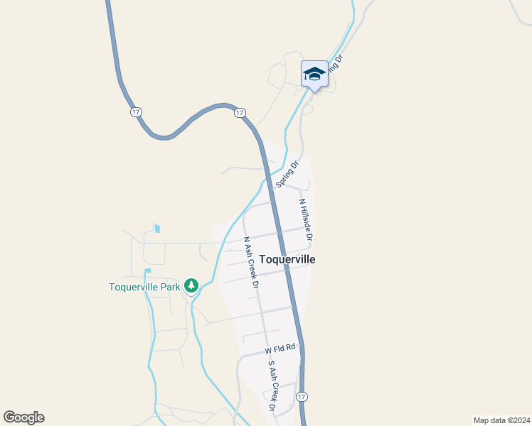 map of restaurants, bars, coffee shops, grocery stores, and more near 263 Toquerville Boulevard in Toquerville