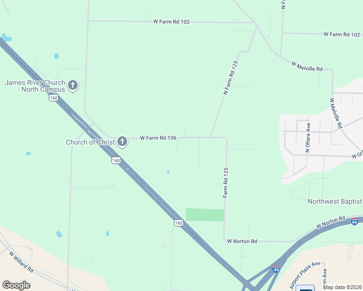 map of restaurants, bars, coffee shops, grocery stores, and more near 3740 West Farm Road 106 in Springfield