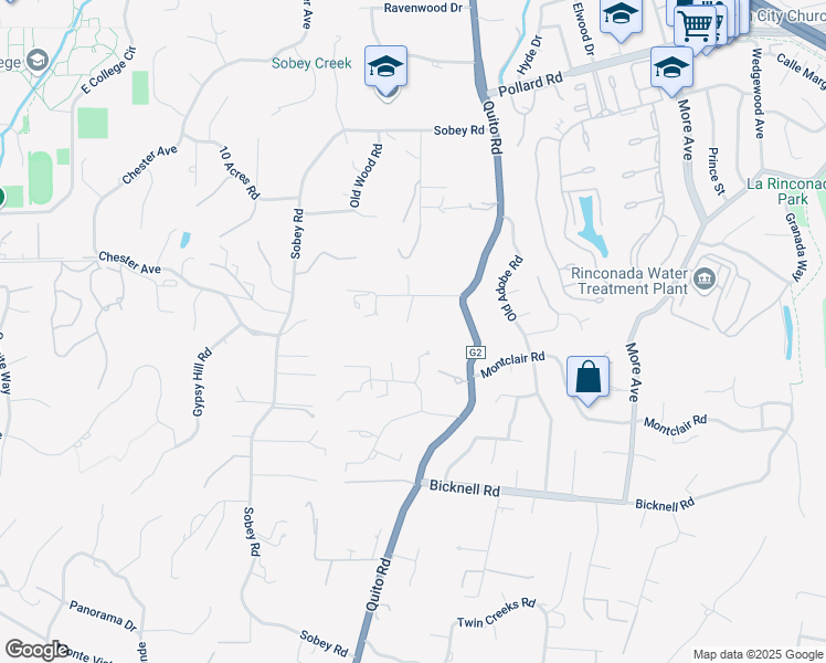 map of restaurants, bars, coffee shops, grocery stores, and more near 18584 Vessing Road in Saratoga