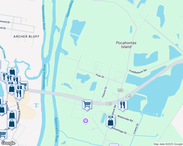 map of restaurants, bars, coffee shops, grocery stores, and more near 1692 Fine Street in Prince George