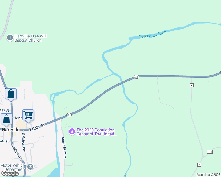 map of restaurants, bars, coffee shops, grocery stores, and more near 4830 Highway 38 in Hartville