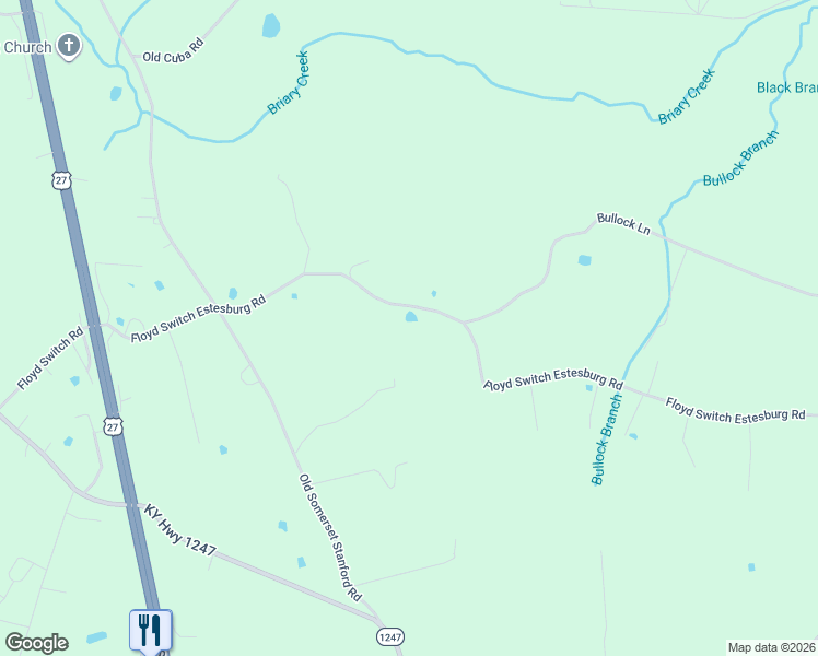 map of restaurants, bars, coffee shops, grocery stores, and more near 690 Floyd Switch Estesburg Road in Eubank