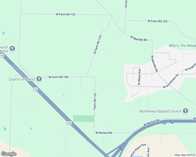 map of restaurants, bars, coffee shops, grocery stores, and more near 3194 North Farm Road 125 in Springfield