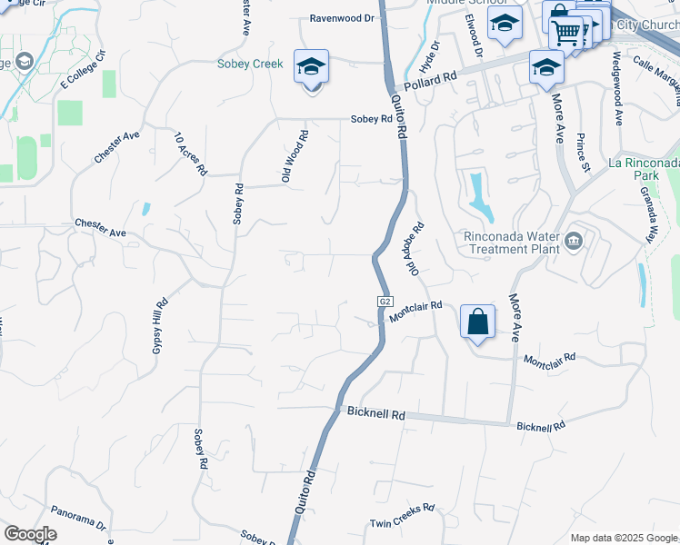 map of restaurants, bars, coffee shops, grocery stores, and more near 18584 Vessing Road in Saratoga