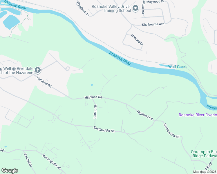 map of restaurants, bars, coffee shops, grocery stores, and more near 2769-2917 Huff Street in Roanoke